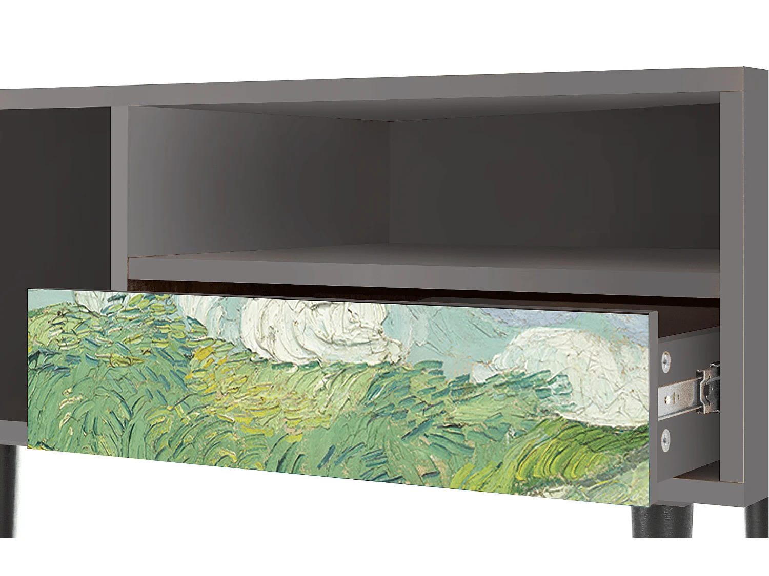 Mobile TV - 115х59х48 cm - T3 - Green Wheat Fields, Grigio