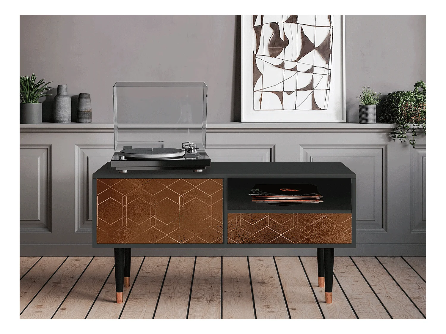 TV-meubel - 115х59х48 cm - T3 - Chocolate Bar, Antraciet