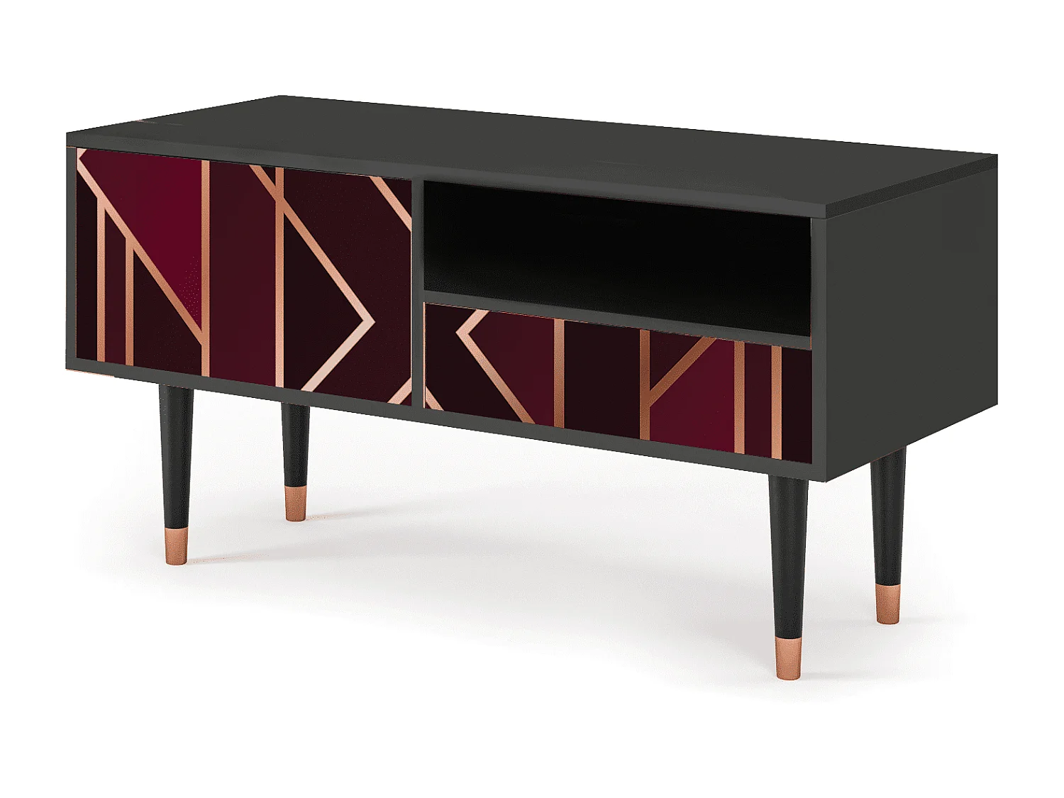 TV-Möbel - 115х59х48 cm - T3 - Burgundy Jewelery, Anthrazit