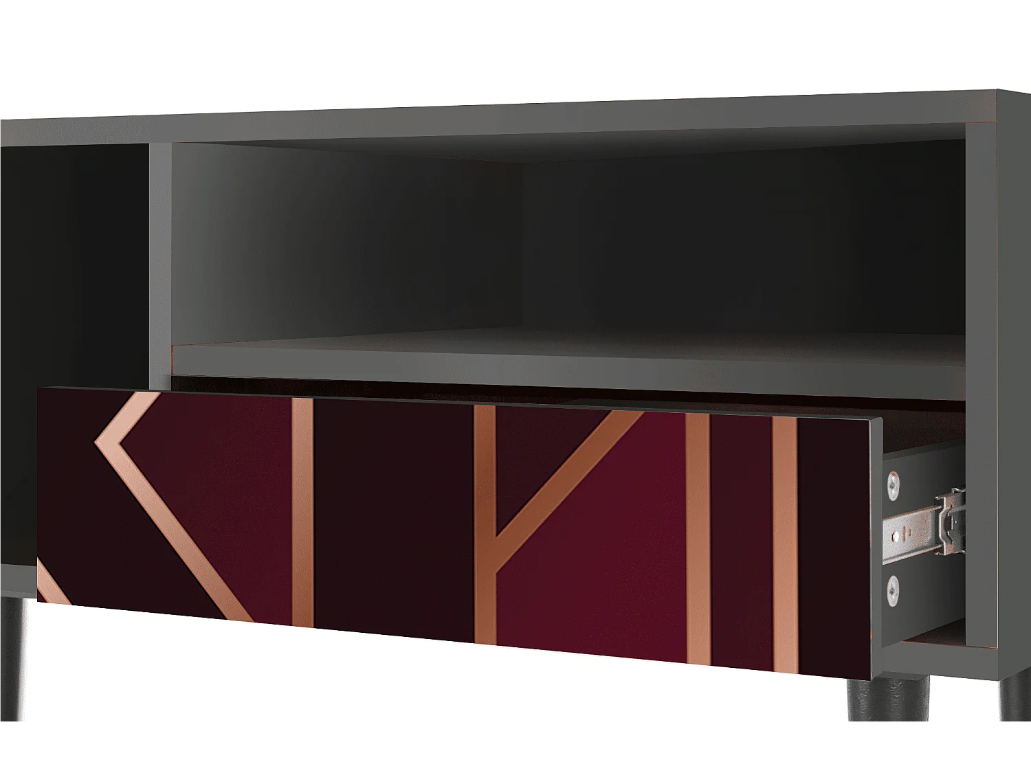 TV-Möbel - 115х59х48 cm - T3 - Burgundy Jewelery, Anthrazit