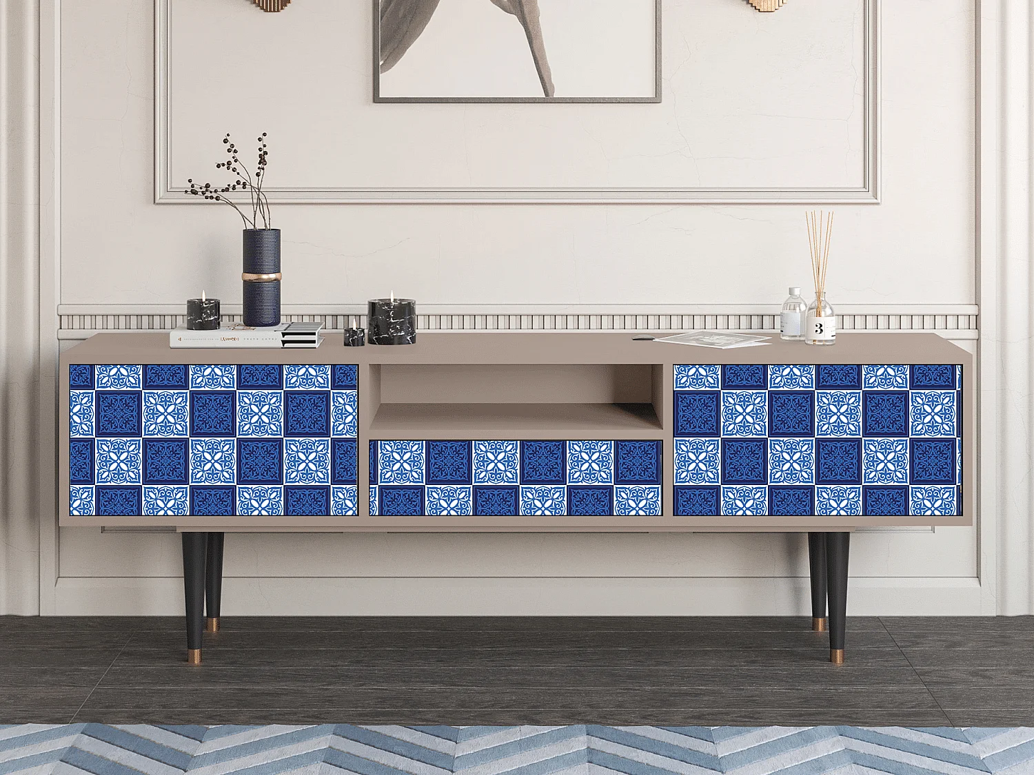 Meuble TV - 170х59х41 cm - T6 - Light Path, Latte