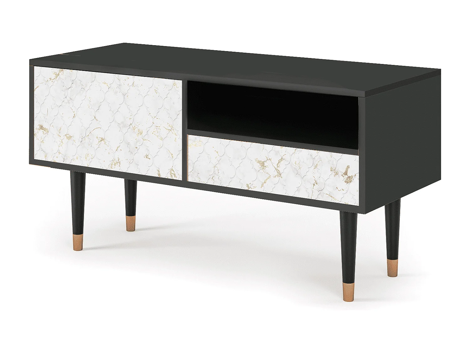 Mueble de TV - 115х59х48 cm - T3 - Sweet Cotton, Antracite