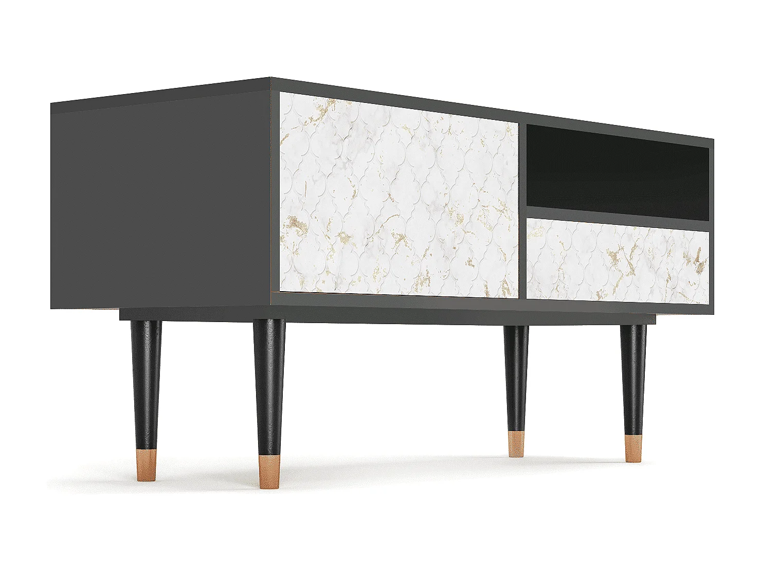 Mueble de TV - 115х59х48 cm - T3 - Sweet Cotton, Antracite