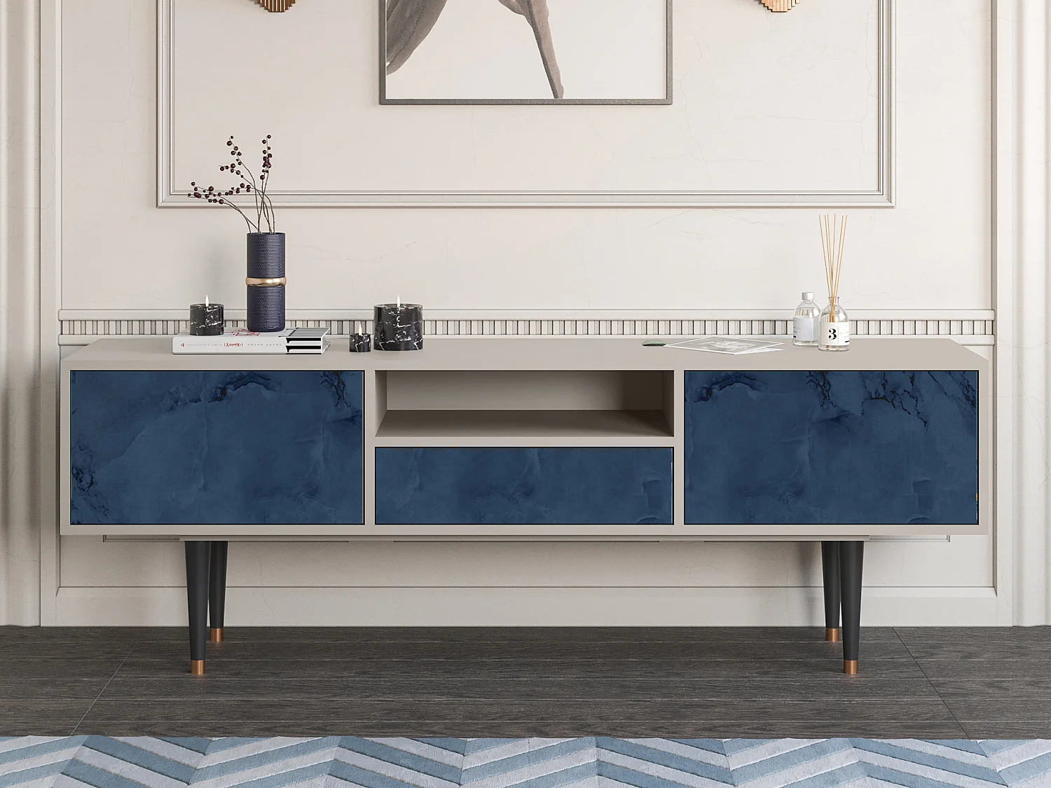 Meuble TV - 170х59х41 cm - T6 - Endless Galaxi, Sable