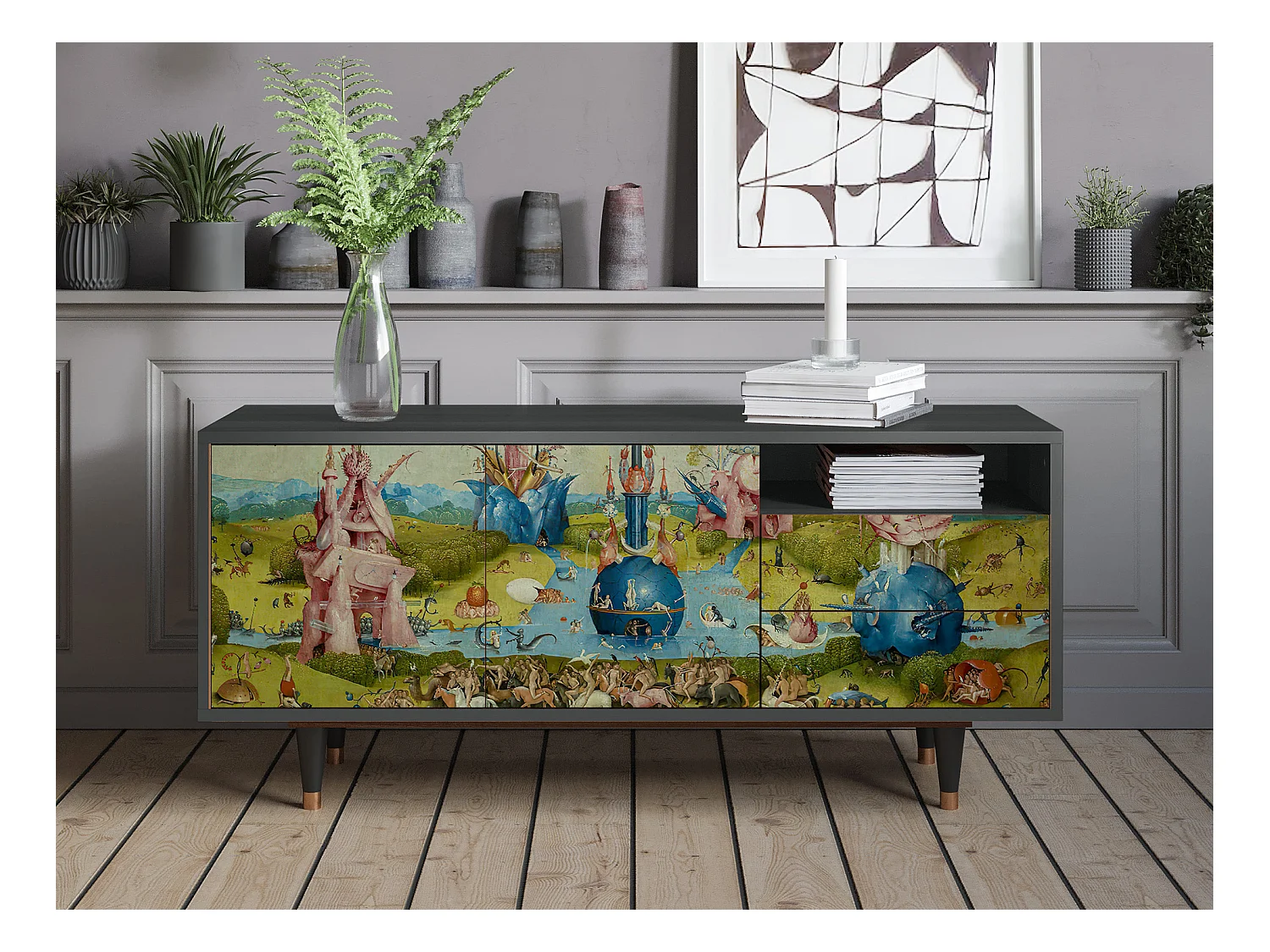 Mueble de TV - 125х56х41 cm - T7 - The Garden 2 by Bosch, Antracita