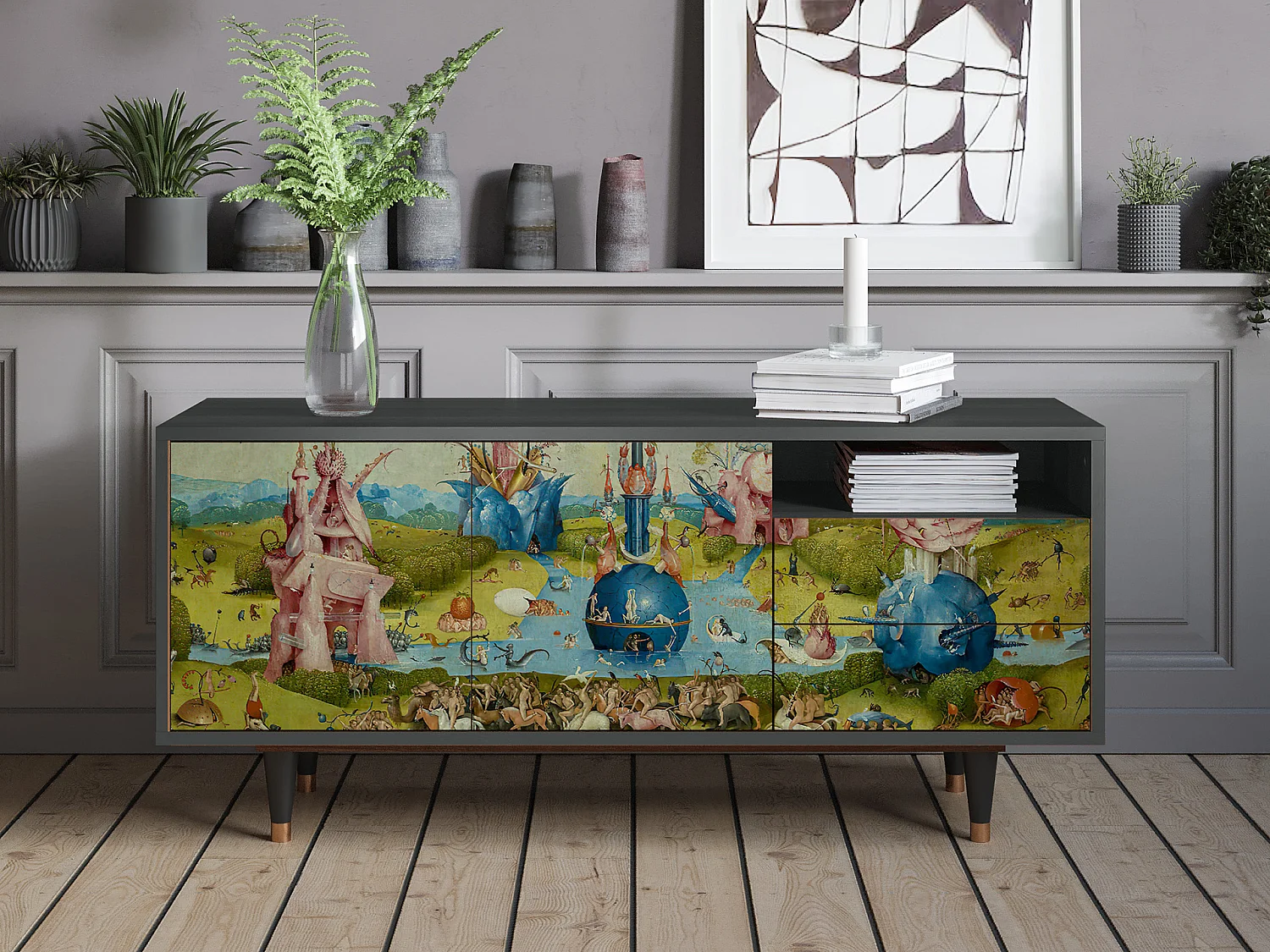 Mueble de TV - 125х56х41 cm - T7 - The Garden 2 by Bosch, Antracita