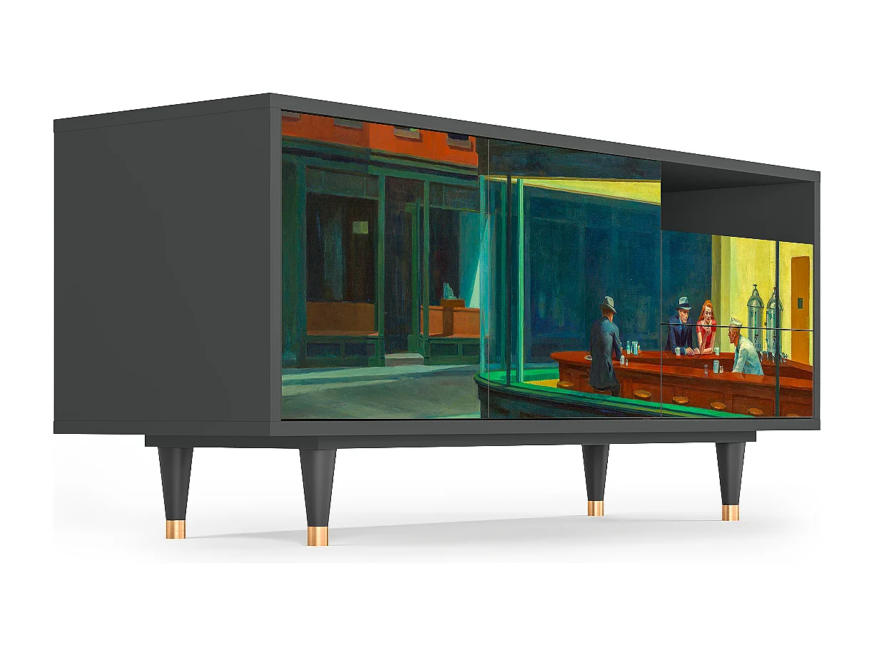 Mueble de TV - 125х56х41 cm - T7 - Nighthawks by Hopper, Antracita