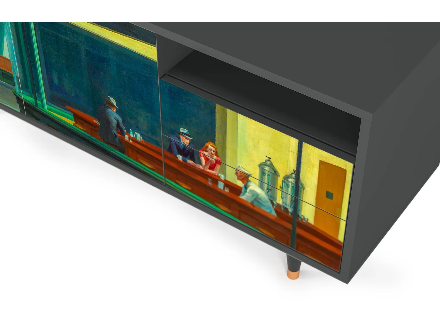 Meuble TV - 125х56х41 cm - T7 - Nighthawks by Hopper, Anthracite