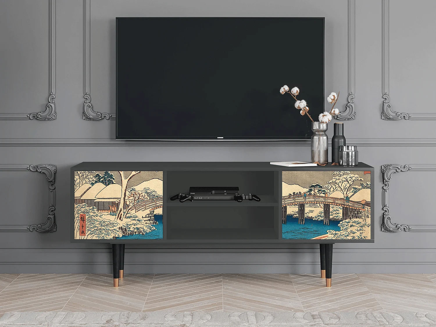 Meuble TV - 170х69х48 cm - T2 - Katabira River, Anthracite