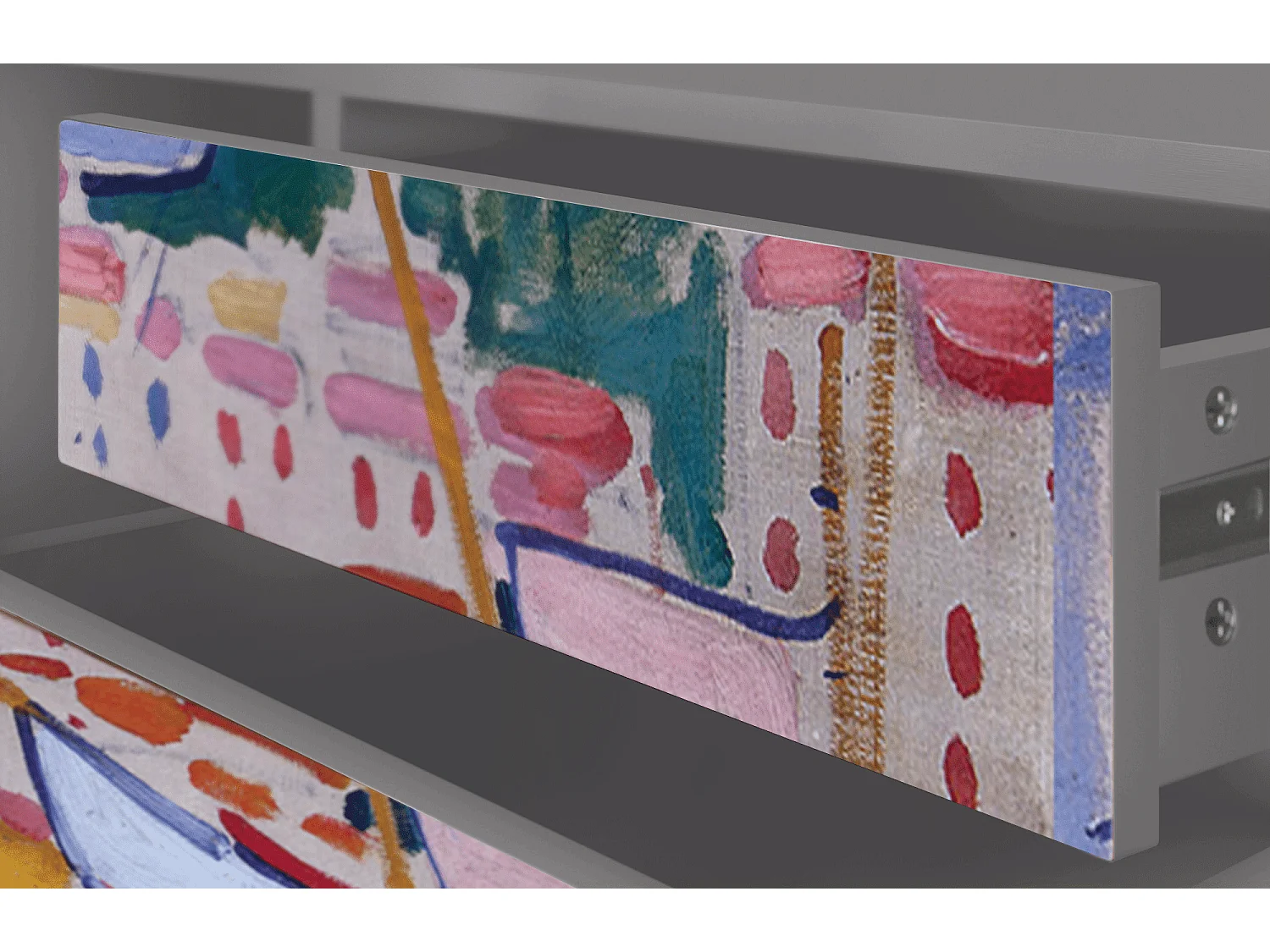 Meuble TV - 170х59х48 cm - T4 - The Port of Collioure , Gris