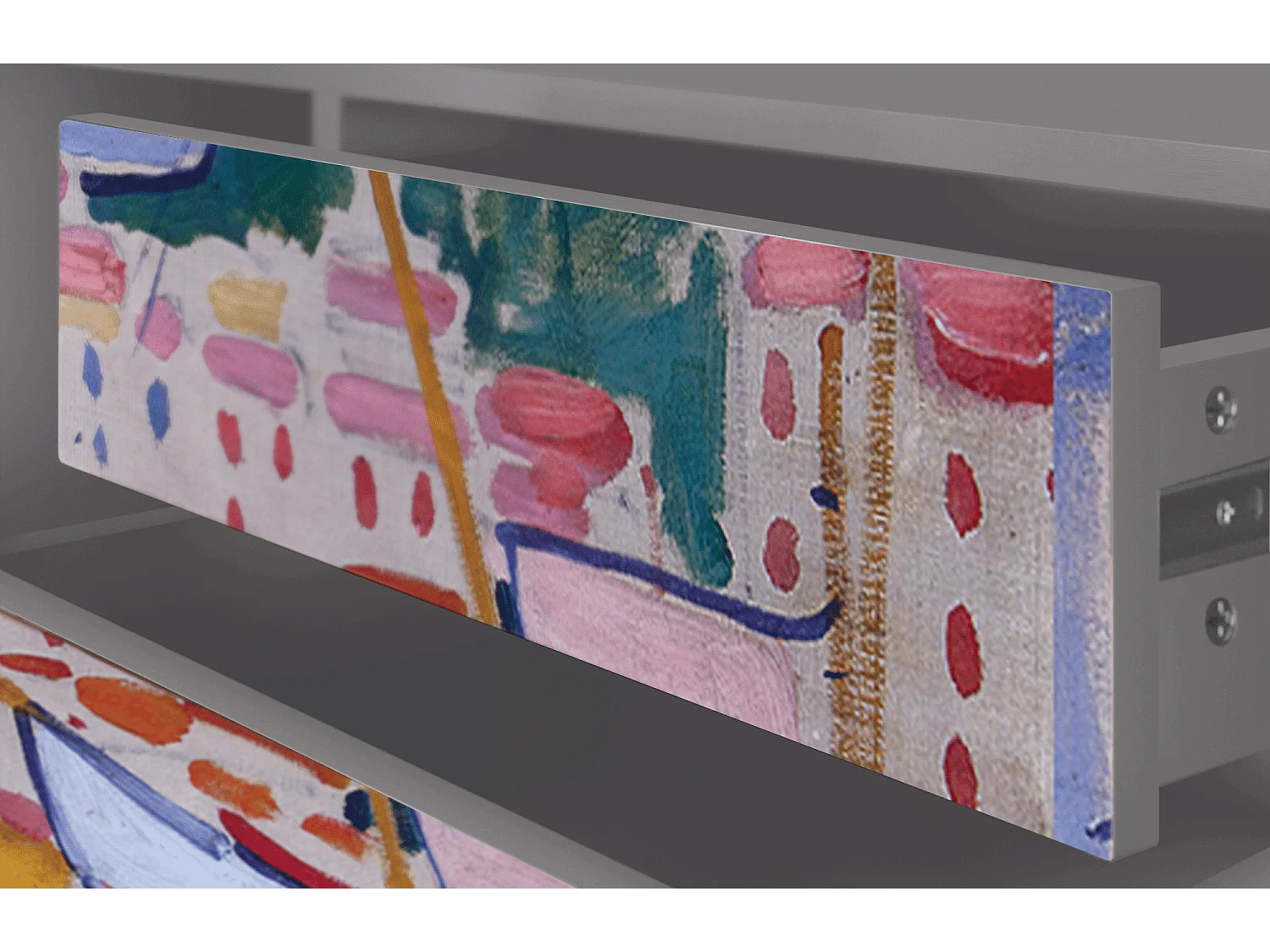 Meuble TV - 170х59х48 cm - T4 - The Port of Collioure , Gris