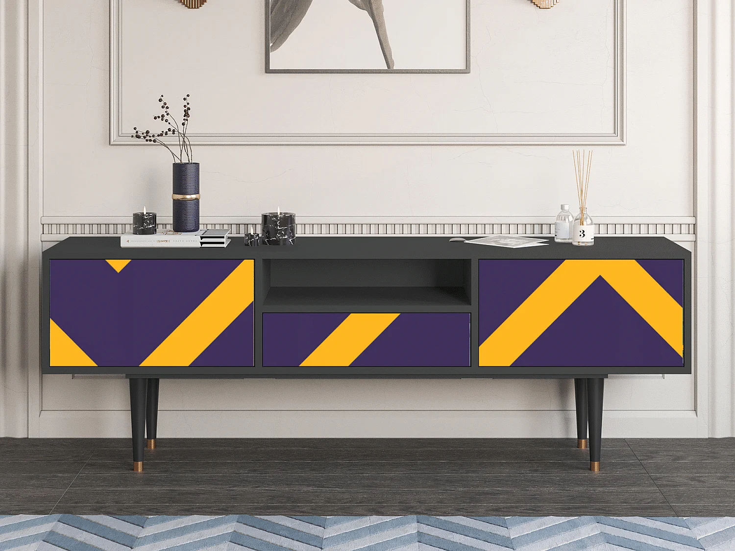 Mueble de TV - 170х59х41 cm - T6 - The Brightest Way, Antracite