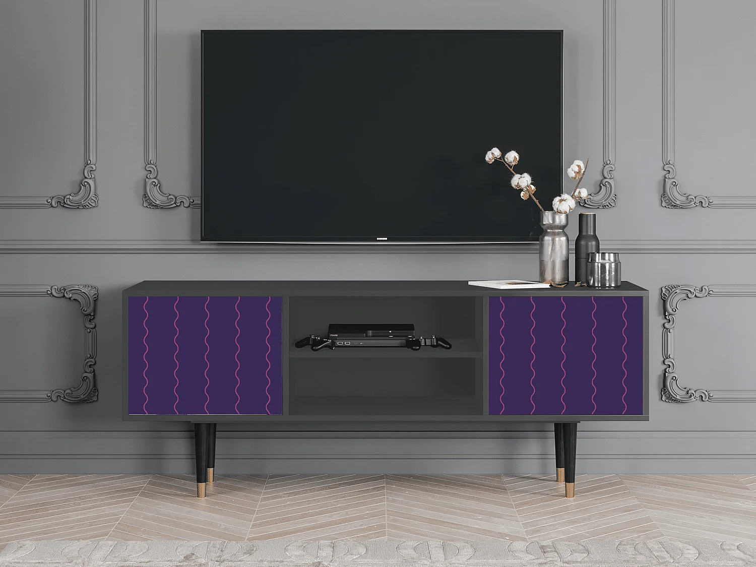 Mobile TV - 170х69х48 cm - T2 - Grape Maccaroni, Antracite