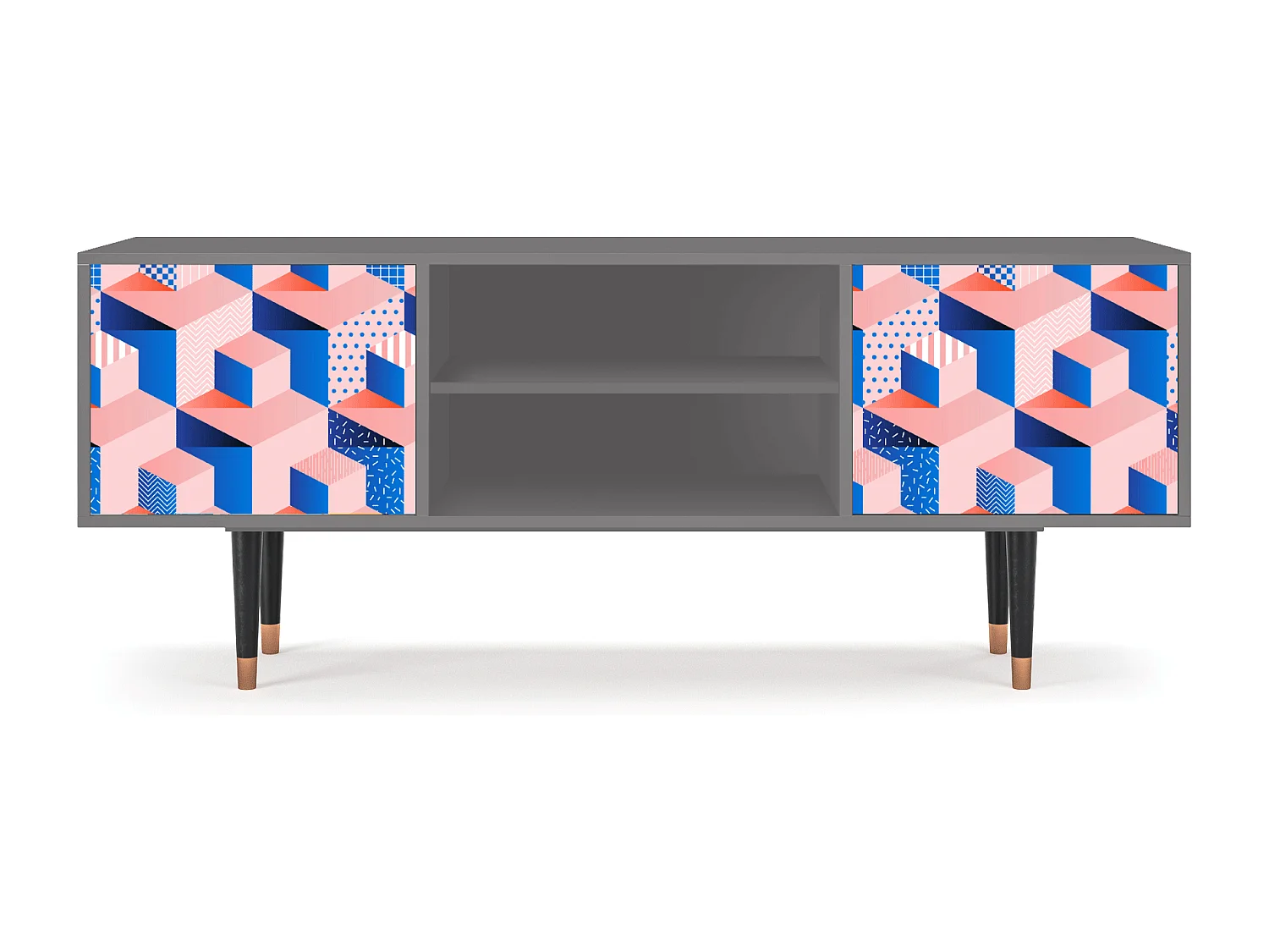 TV-Möbel - 170х69х48 cm - T2 - Pinky Squares, Grau