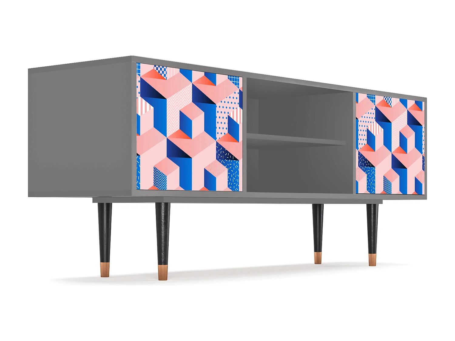 TV-Möbel - 170х69х48 cm - T2 - Pinky Squares, Grau