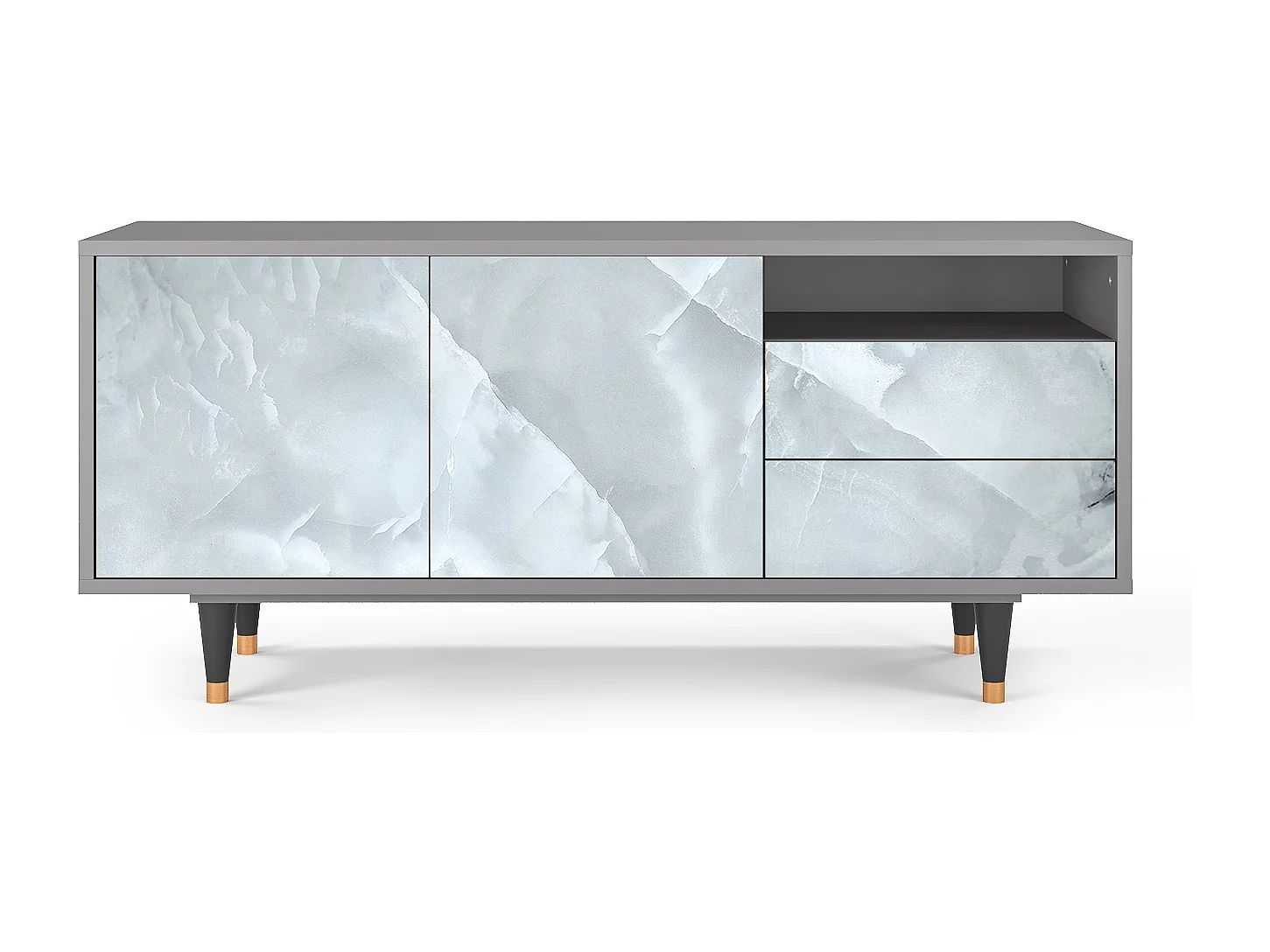Meuble TV - 125х56х41 cm - T7 - The Onyx, Gris