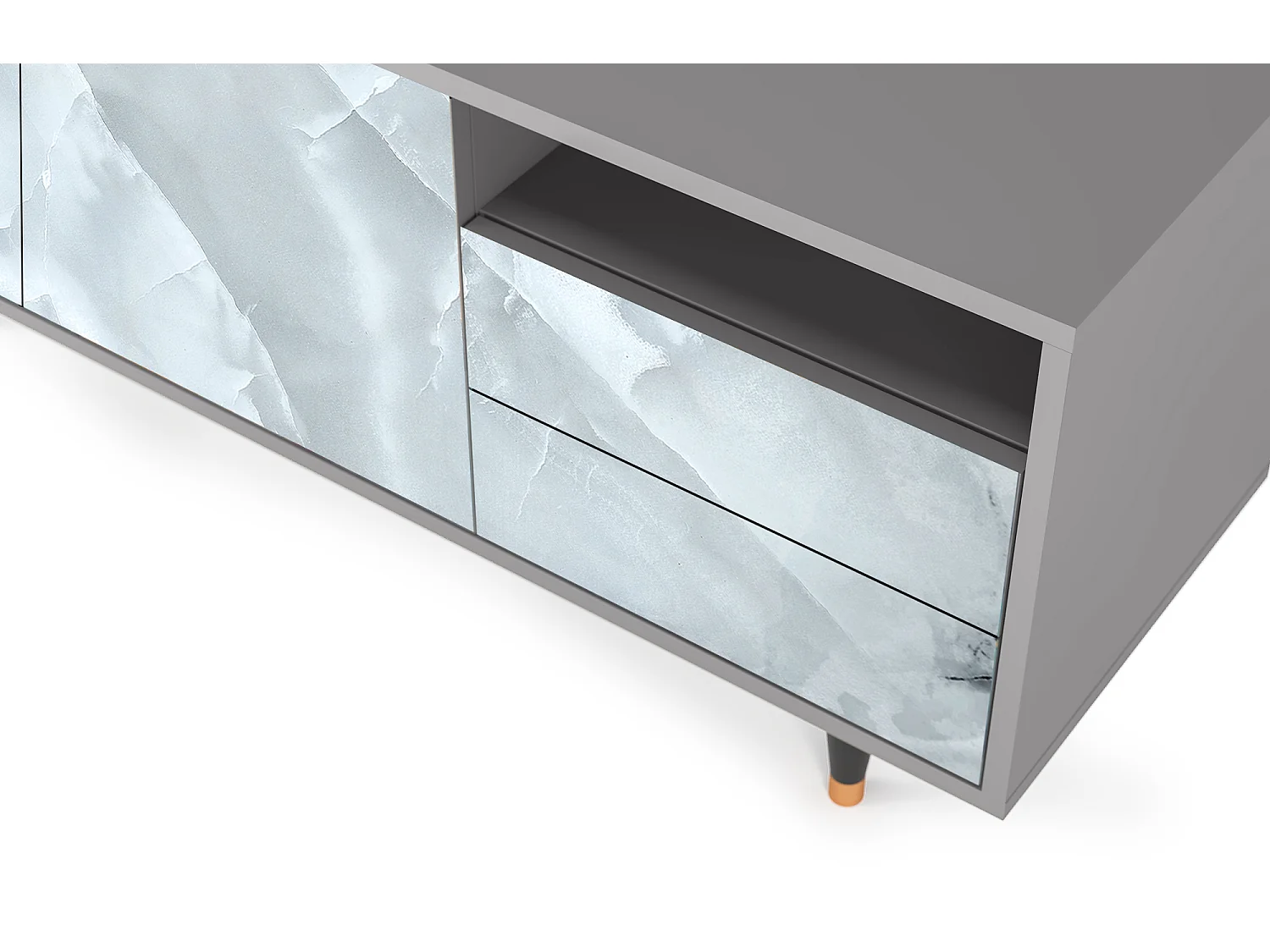 Meuble TV - 125х56х41 cm - T7 - The Onyx, Gris