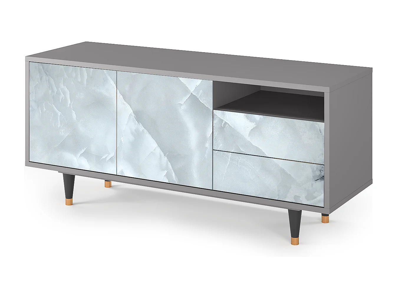 TV-Möbel - 125х56х41 cm - T7 - The Onyx, Grau