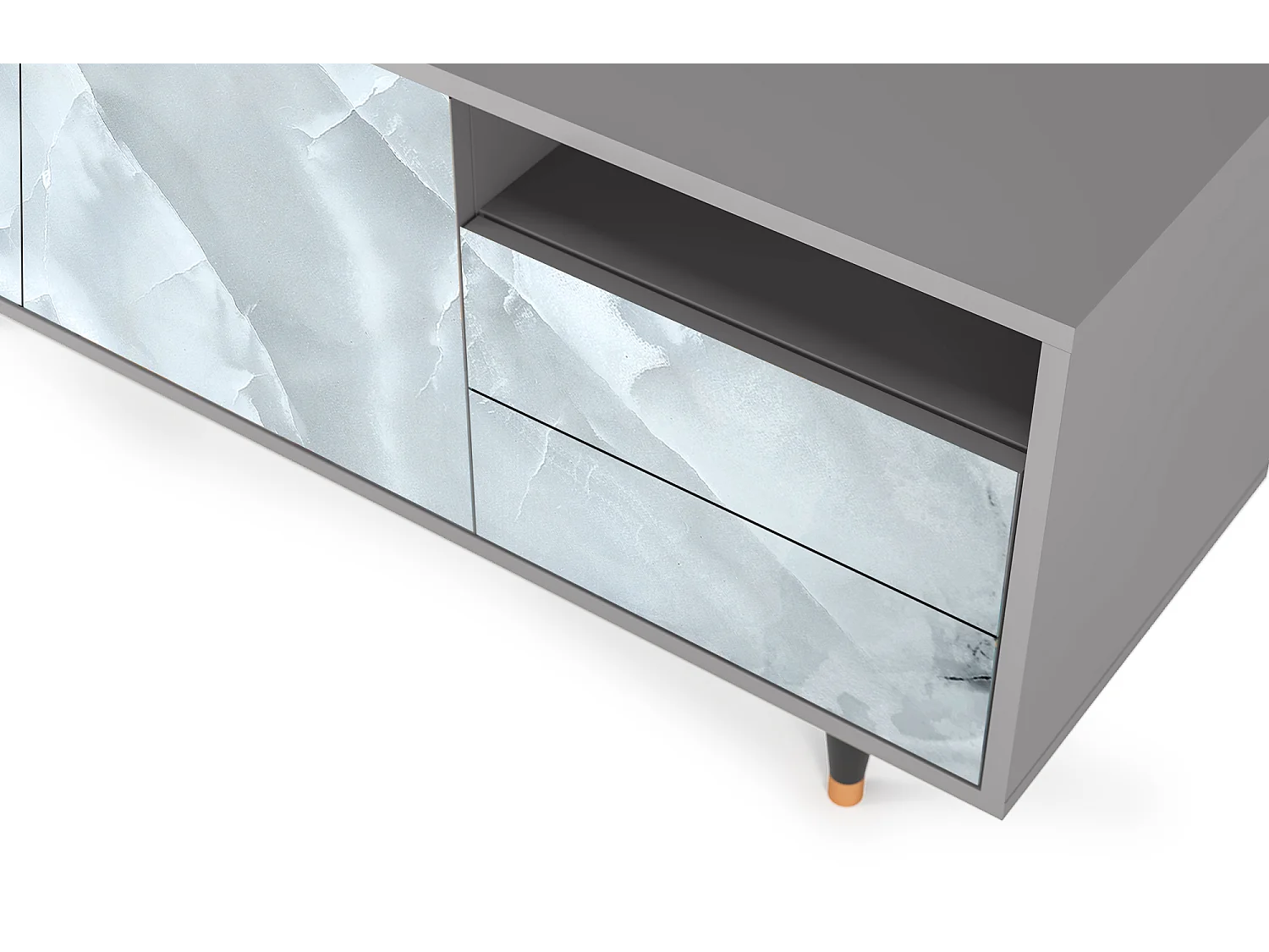 Meuble TV - 125х56х41 cm - T7 - The Onyx, Gris