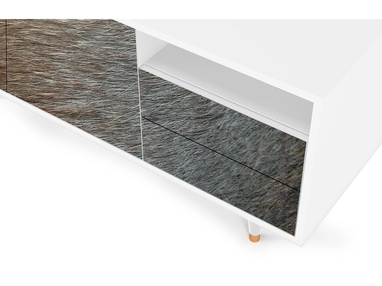 Mueble de TV - 125х56х41 cm - T7 - Peanut Hair, Branco