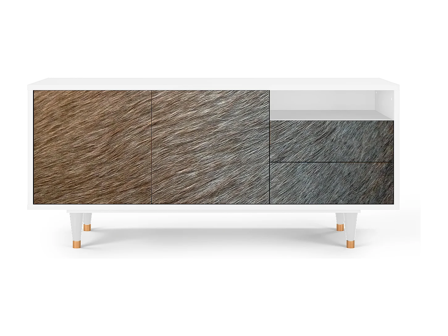 Meuble TV - 125х56х41 cm - T7 - Peanut Hair, Blanc