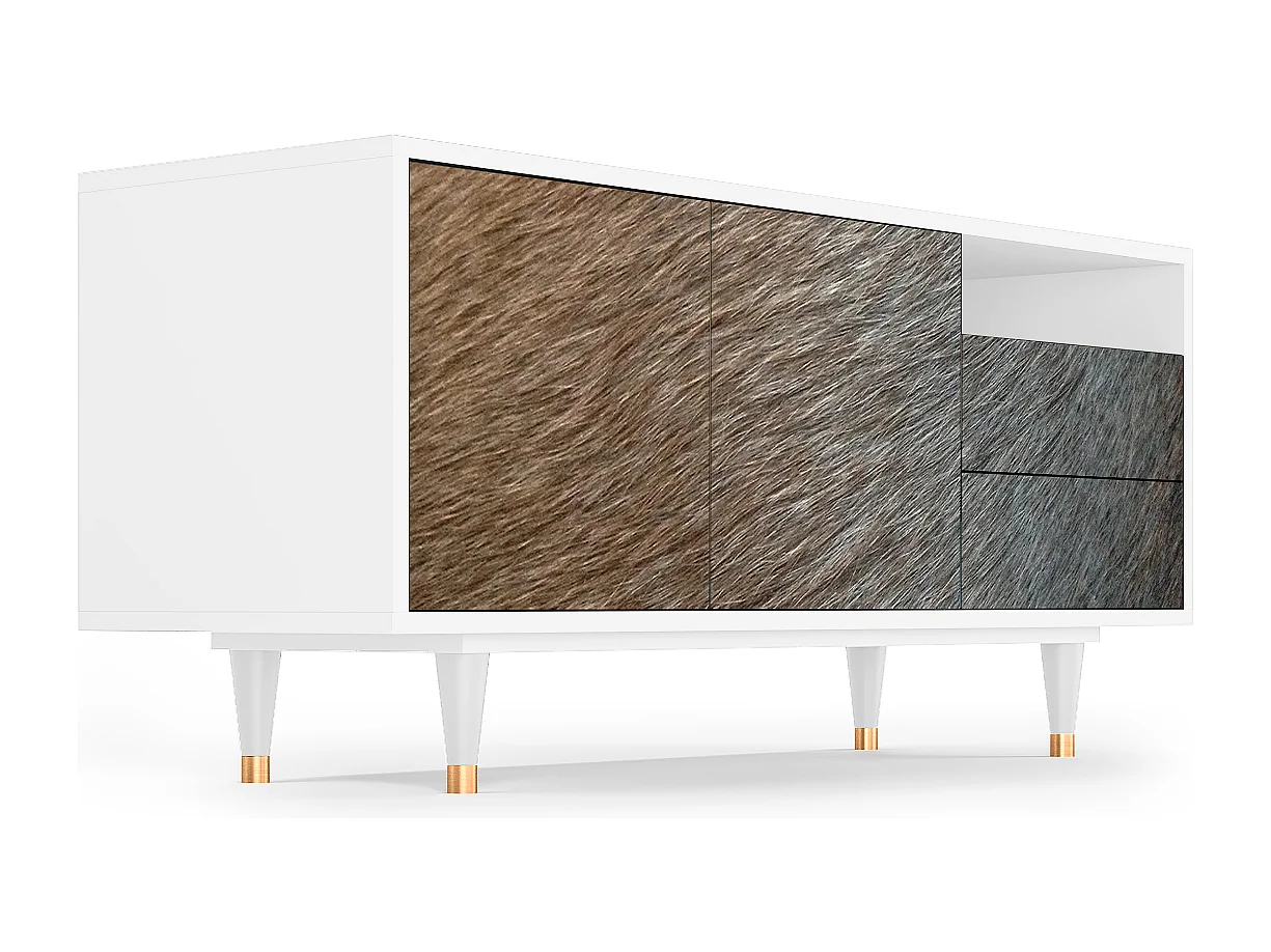 Mobile TV - 125х56х41 cm - T7 - Peanut Hair, Bianco