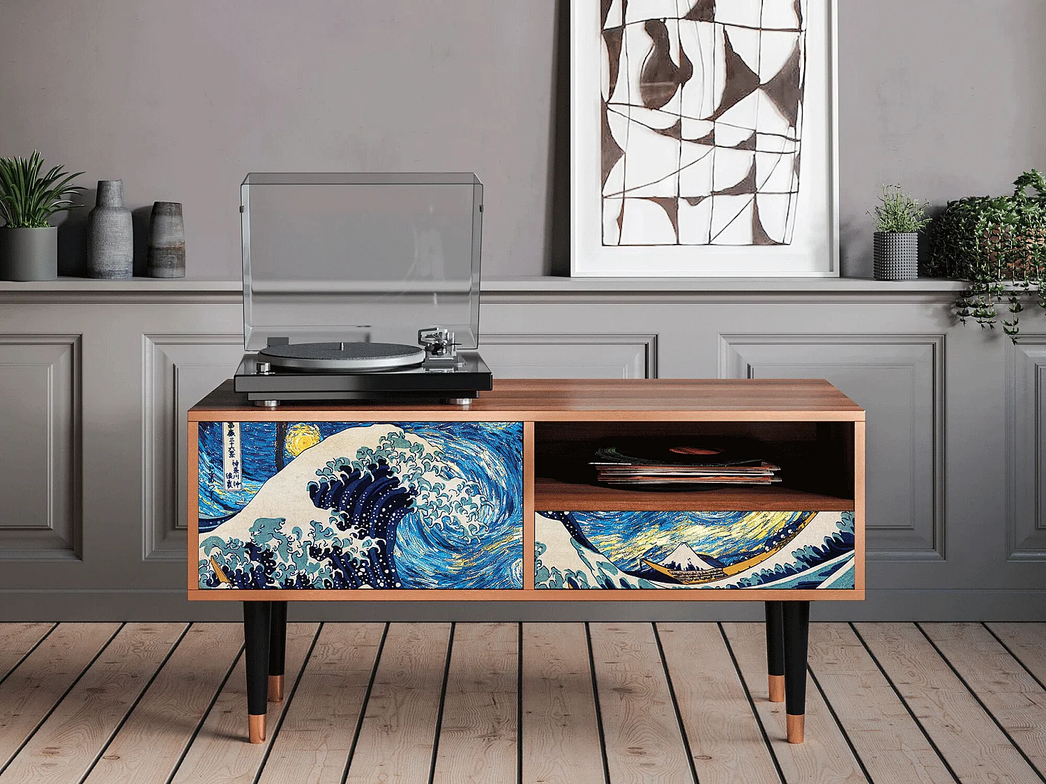 TV-meubel - 115х59х48 cm - T3 - Great Wave, Walnoot