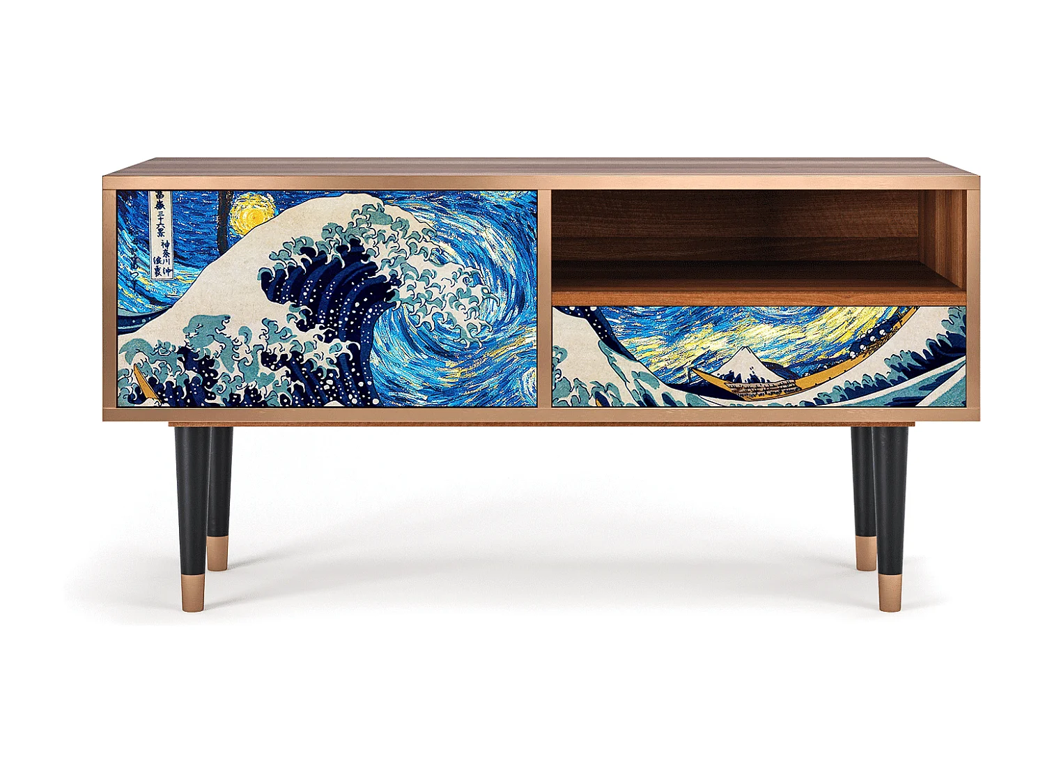 TV-meubel - 115х59х48 cm - T3 - Great Wave, Walnoot