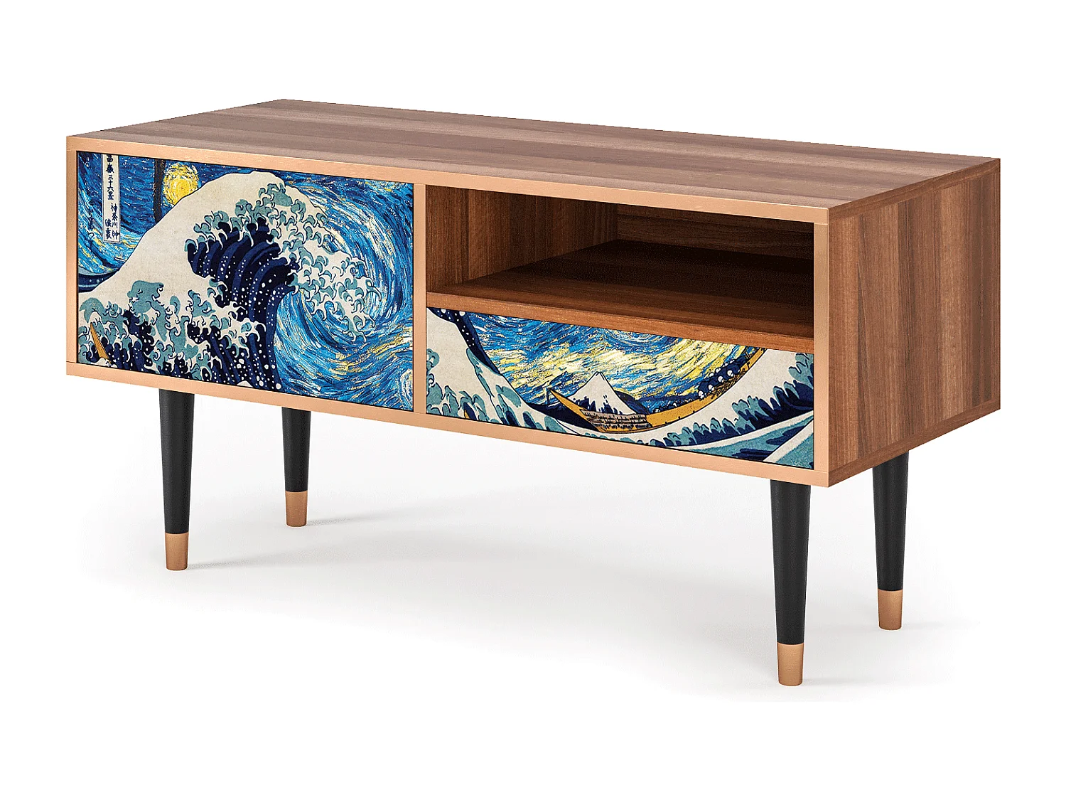 TV-meubel - 115х59х48 cm - T3 - Great Wave, Walnoot