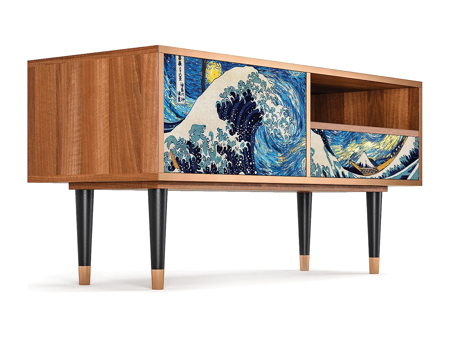 TV-meubel - 115х59х48 cm - T3 - Great Wave, Walnoot