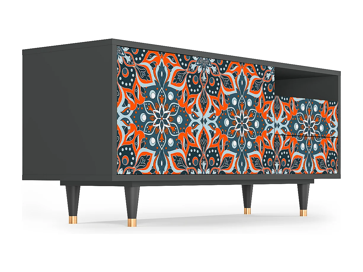 Mueble de TV - 125х56х41 cm - T7 - Fire Beetle, Antracita