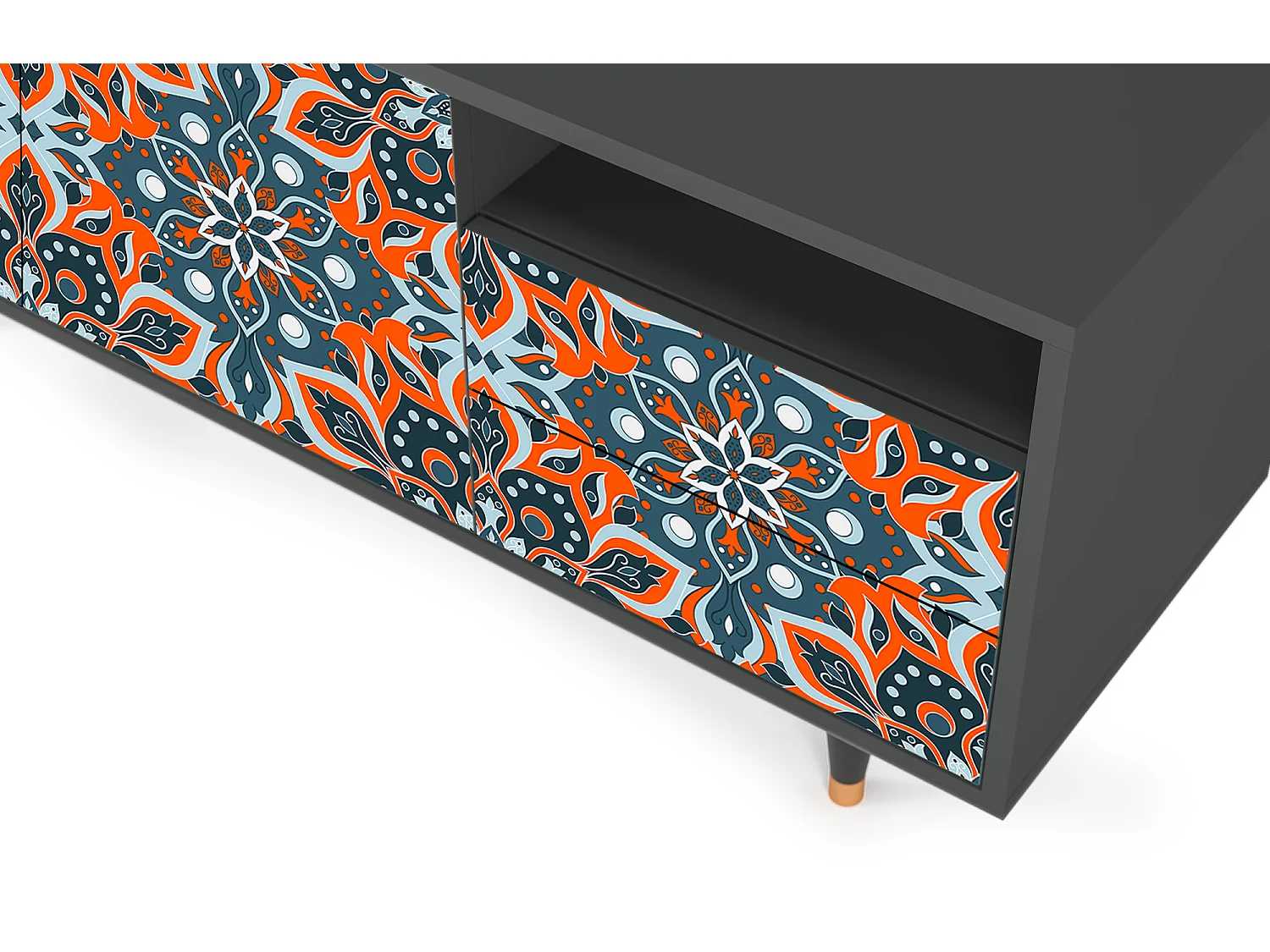 Mueble de TV - 125х56х41 cm - T7 - Fire Beetle, Antracita