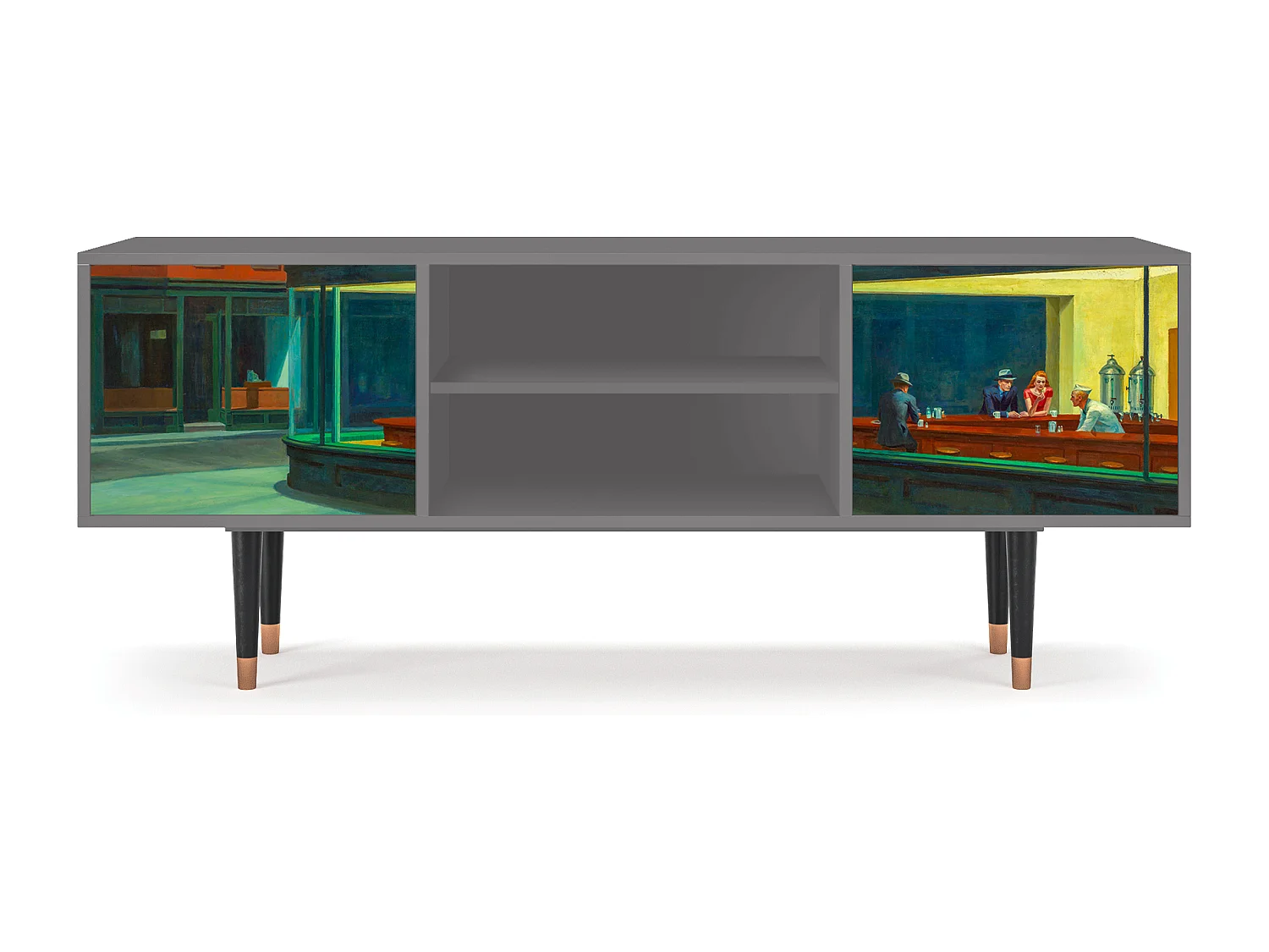 TV-Möbel - 170х69х48 cm - T2 - Nighthawks by Hopper, Grau