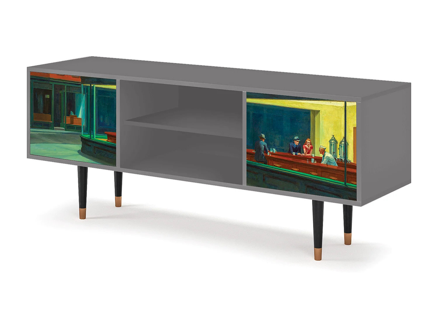 TV-Möbel - 170х69х48 cm - T2 - Nighthawks by Hopper, Grau