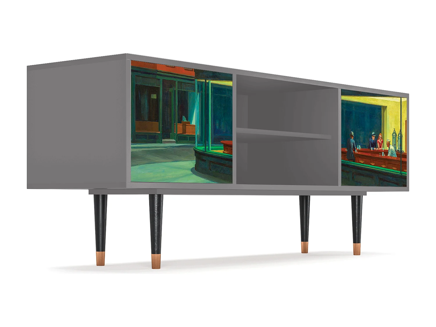 TV-Möbel - 170х69х48 cm - T2 - Nighthawks by Hopper, Grau