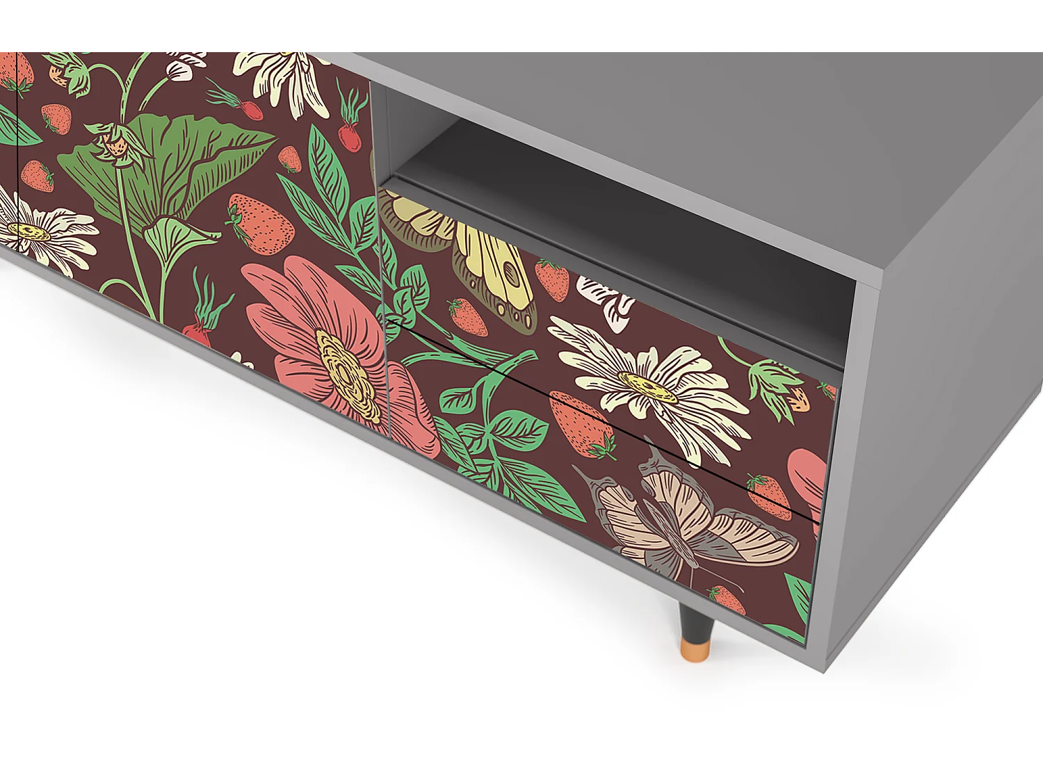 Meuble TV - 125х56х41 cm - T7 - Alice in Wonderland, Gris