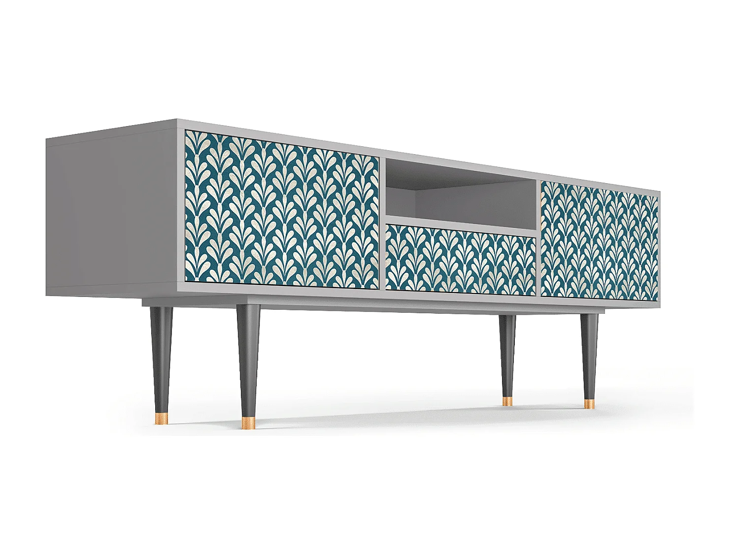 Meuble TV - 170х59х41 cm - T6 - Milky Tears, Gris