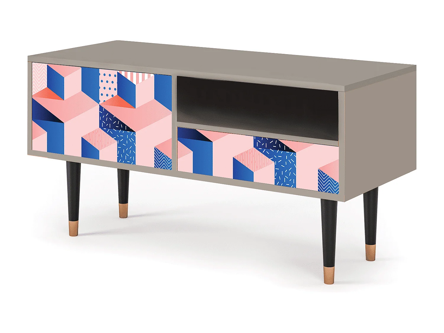 TV-Möbel - 115х59х48 cm - T3 - Pinky Squares, Sand