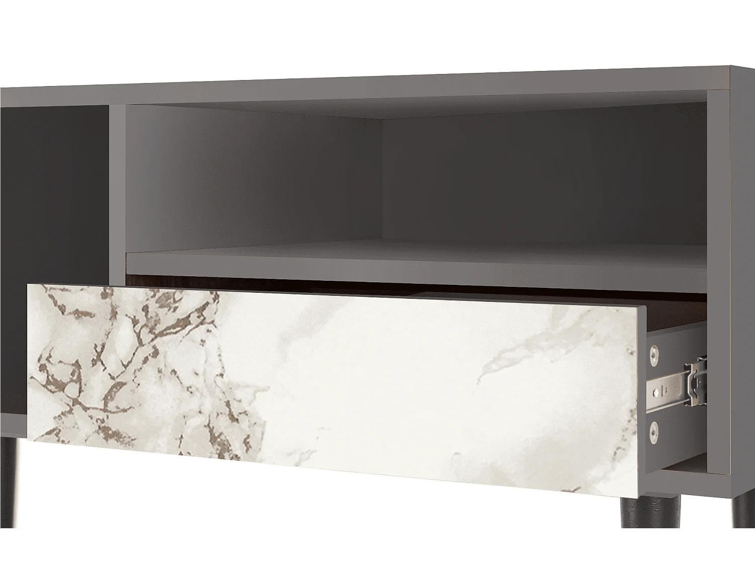 Szafka RTV - 115х59х48 cm - T3 - Milk Marble, Szary
