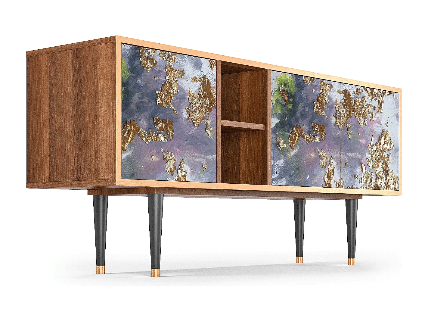 TV-Möbel - 150х69х41 cm - T5 - Planet Earth, Walnuss