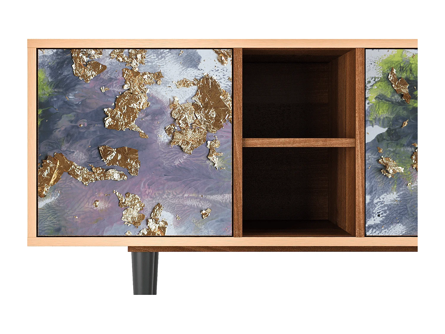 TV-Möbel - 150х69х41 cm - T5 - Planet Earth, Walnuss