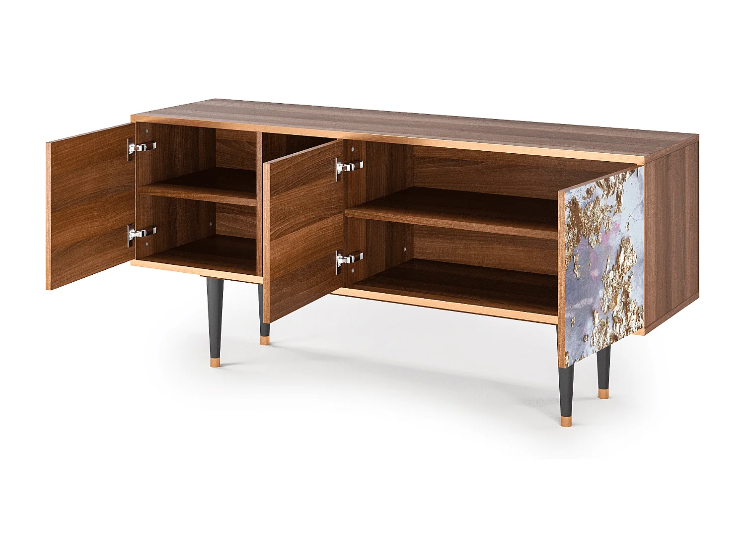 TV-Möbel - 150х69х41 cm - T5 - Planet Earth, Walnuss