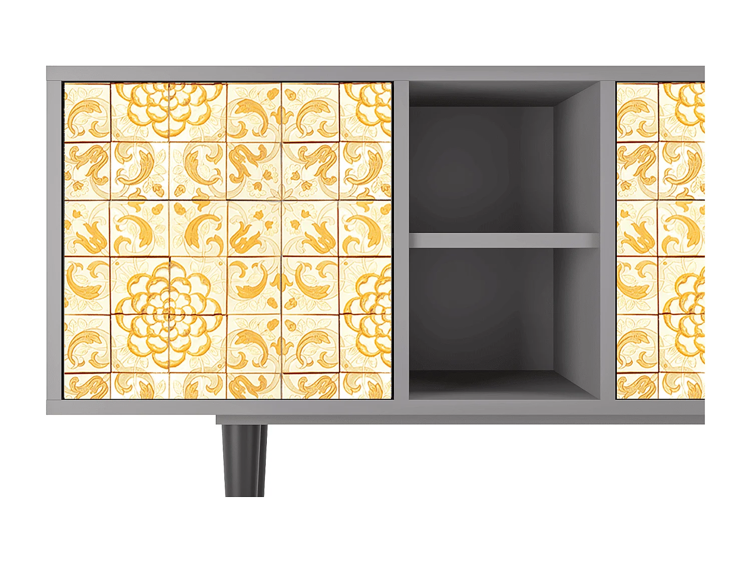 Szafka RTV - 150х69х41 cm - T5 - Sunshiny Tile, Szary