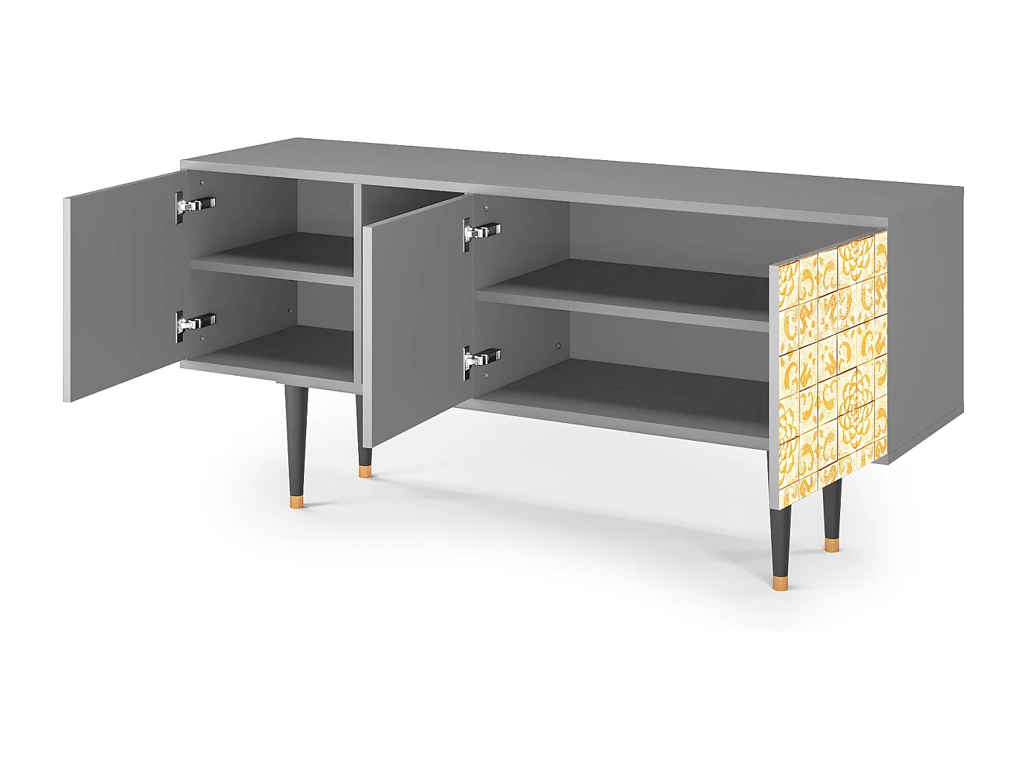 Szafka RTV - 150х69х41 cm - T5 - Sunshiny Tile, Szary