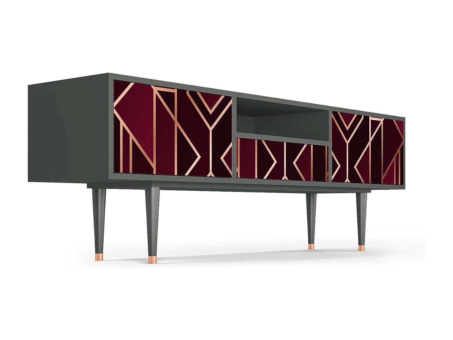 Meuble TV - 170х59х41 cm - T6 - Burgundy Jewelery, Anthracite