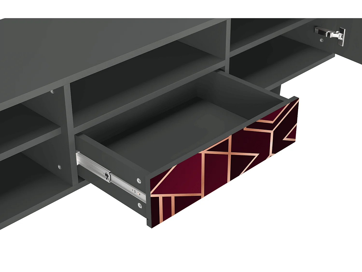 Meuble TV - 170х59х41 cm - T6 - Burgundy Jewelery, Anthracite