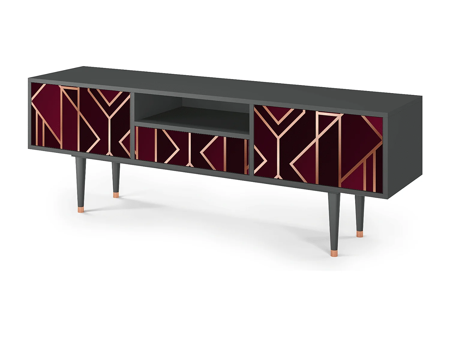 TV-Möbel - 170х59х41 cm - T6 - Burgundy Jewelery, Anthrazit