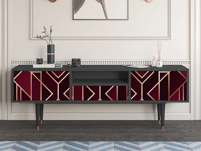 TV-Möbel - 170х59х41 cm - T6 - Burgundy Jewelery, Anthrazit