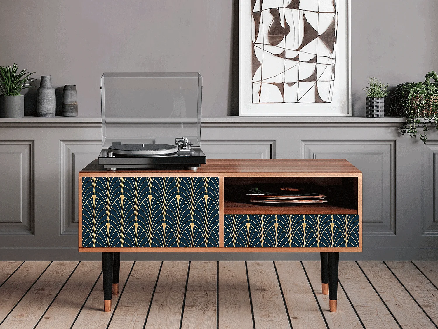 TV-Möbel - 115х59х48 cm - T3 - Flower of the Nile, Walnuss