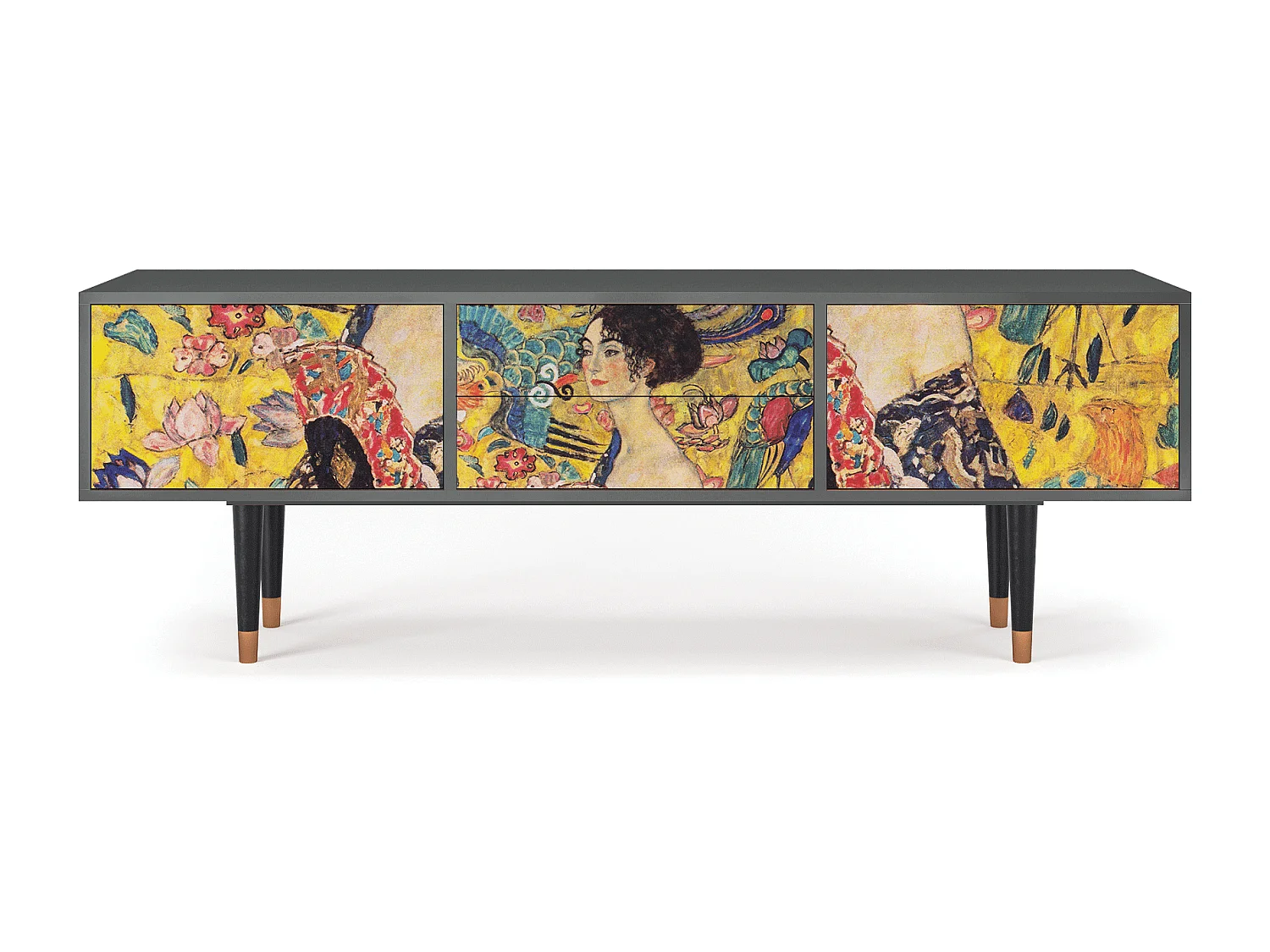 TV-meubel - 170х59х48 cm - T4 - Lady with Fan by Klimt, Antraciet